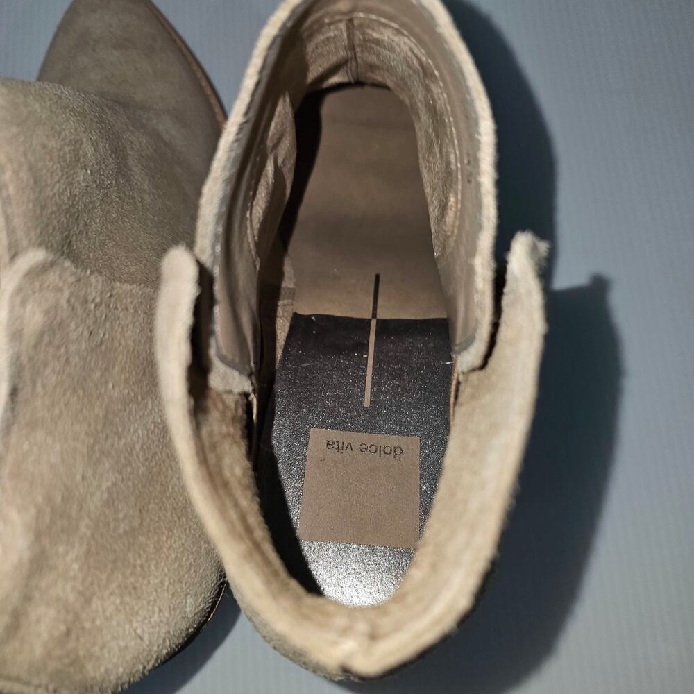Dolce Vita Spade Pull On Ankle Bootie Womens 9.5 Mushroom Suede Block Heel Fall - Picture 10 of 13